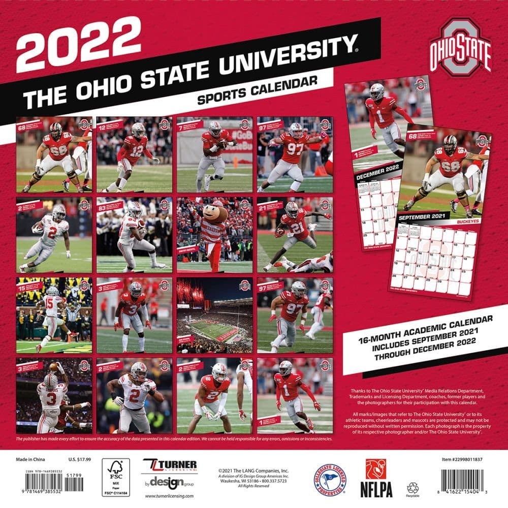 Osu 2022 Calendar Ohio State Buckeyes 2022 Wall Calendar - Calendars.com