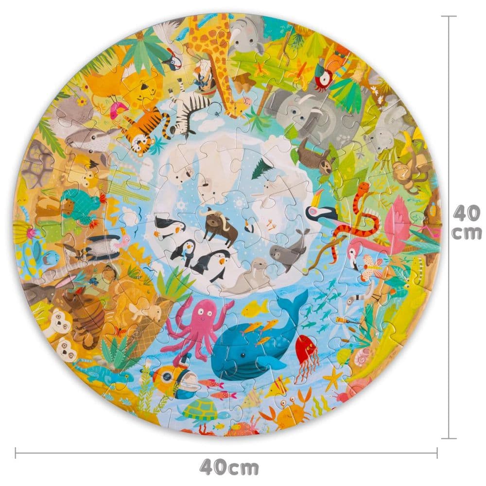Animals 60 Piece Round Puzzle First Alternate Image