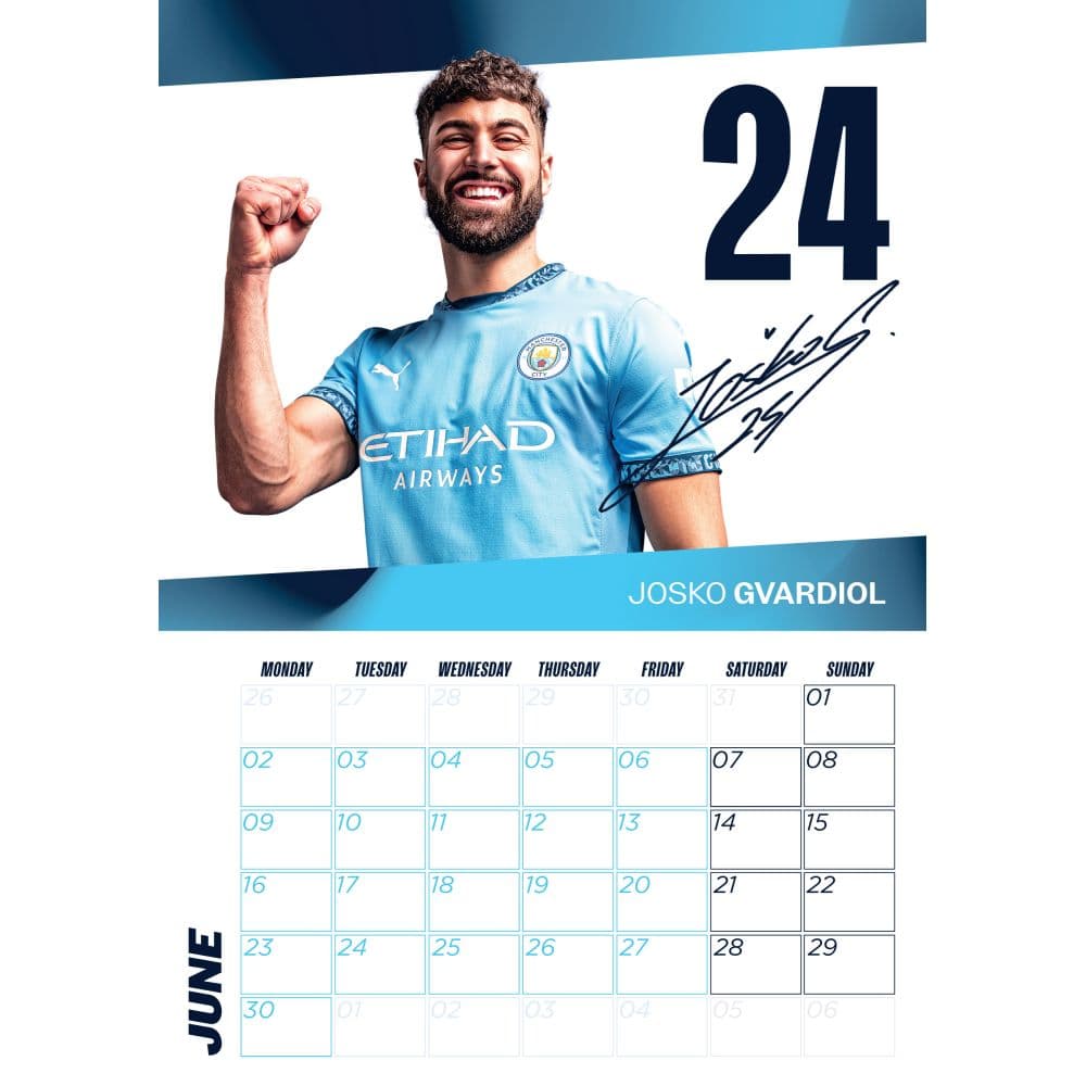 Manchester City FC Poster 2025 Wall Calendar Second  Alternate Image Image