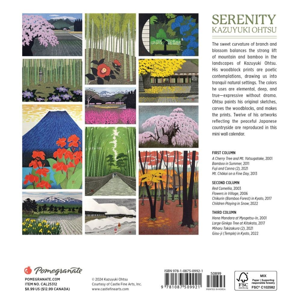 Serenity Ohtsu 2025 Mini Wall Calendar Alt1