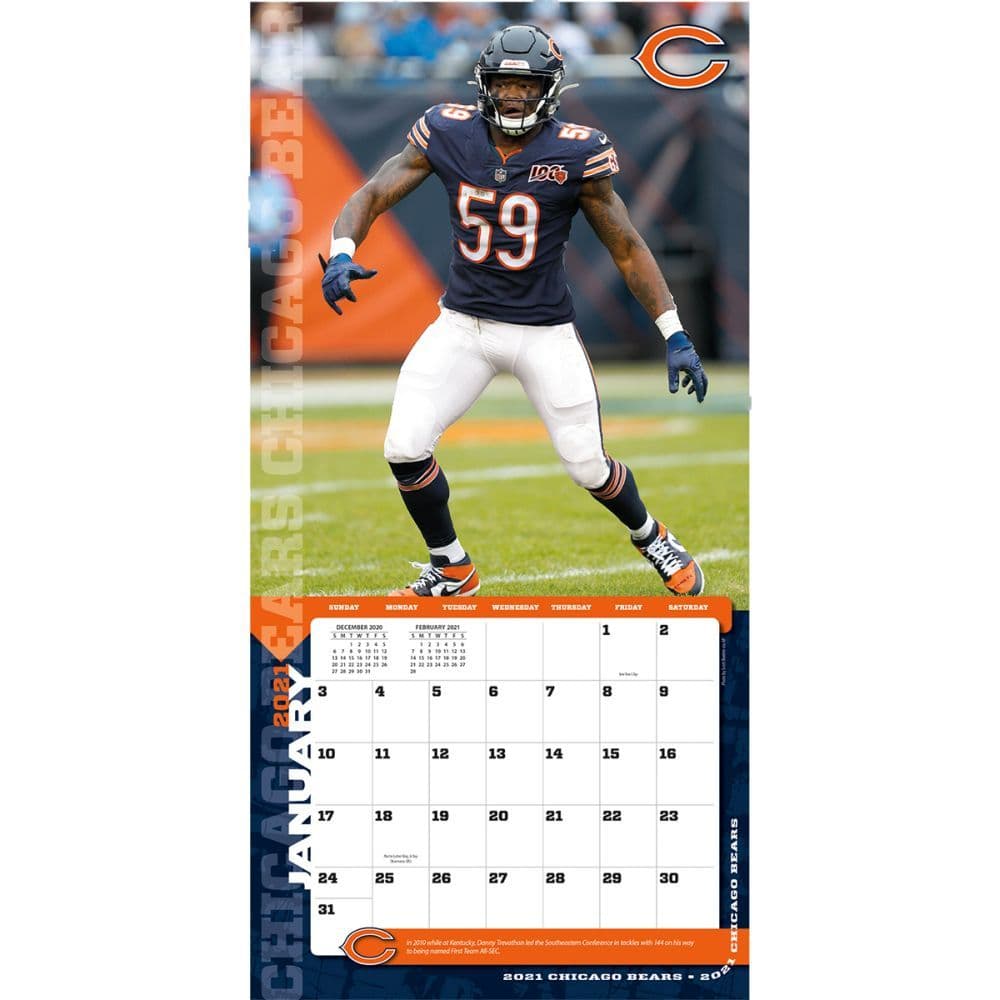 Chicago Bears Mini Wall Calendar