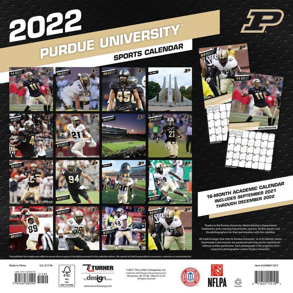 Purdue 2022 2023 Schedule Purdue Boilermakers 2022 Wall Calendar - Calendars.com