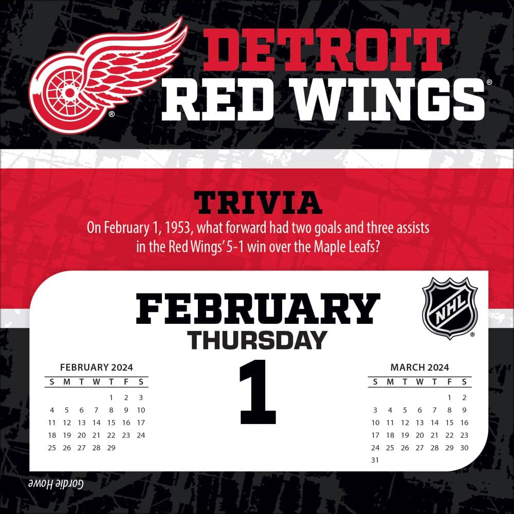 Detroit Red Wings 2025 Desk Calendar