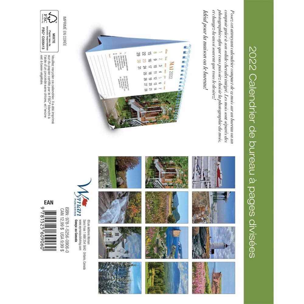 Quebec Double 2022 Easel Calendar French Calendars Com