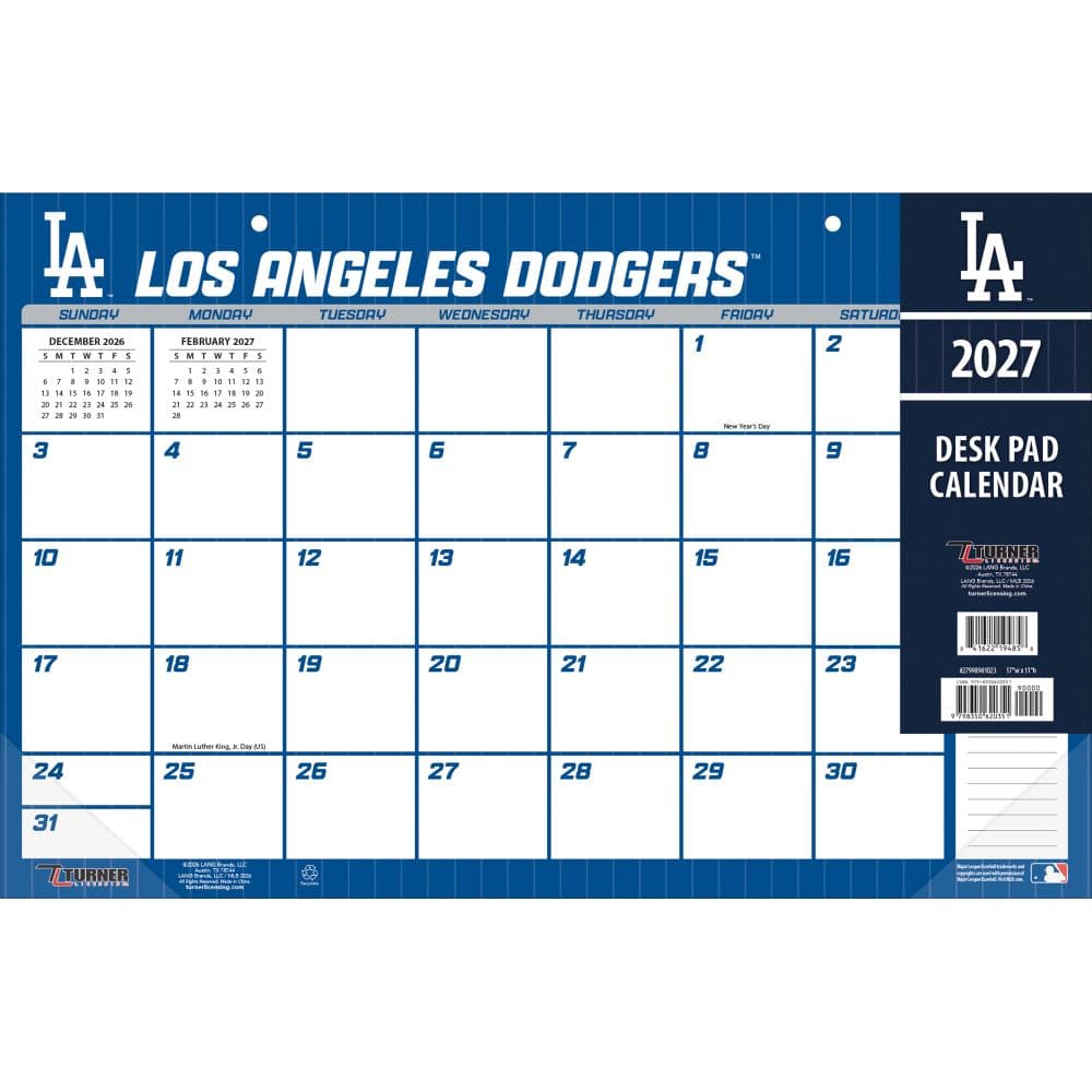 image MLB Los Angeles Dodgers Small 2027 Desk Pad Main Product Image