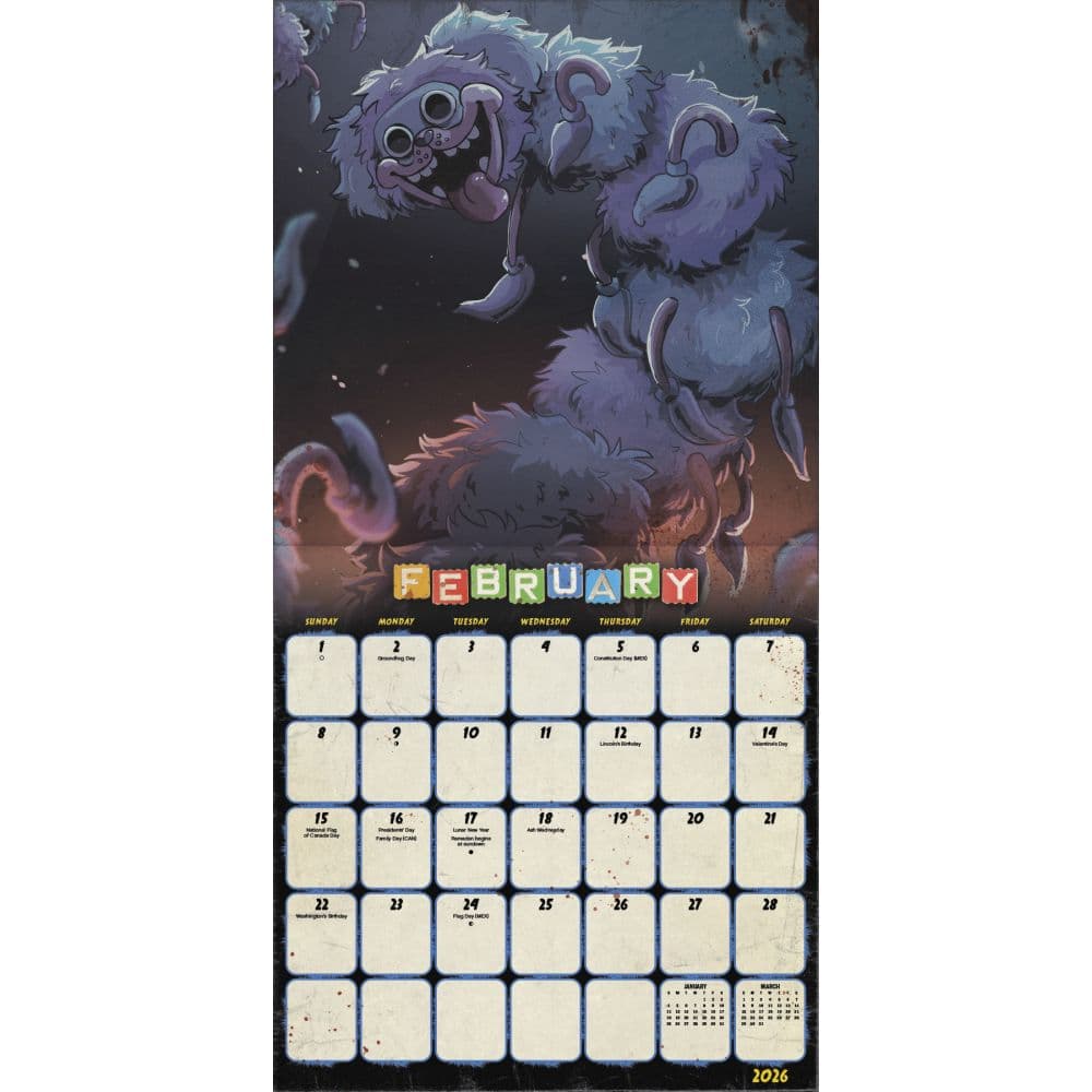 Poppy Playtime 2026 Wall Calendar Third Alternate Image