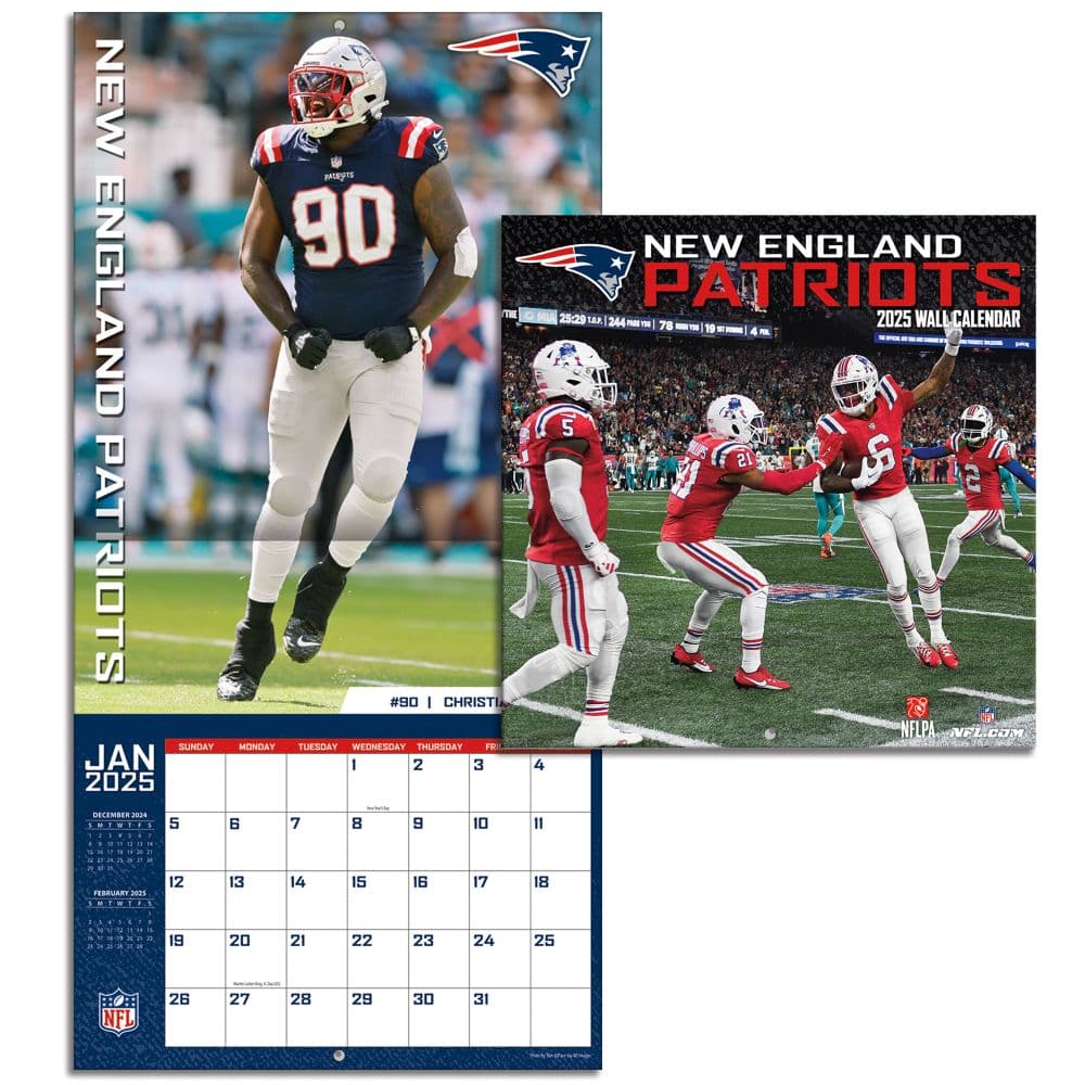 NFL New England Patriots 2025 Mini Wall Calendar Third Alternate Image