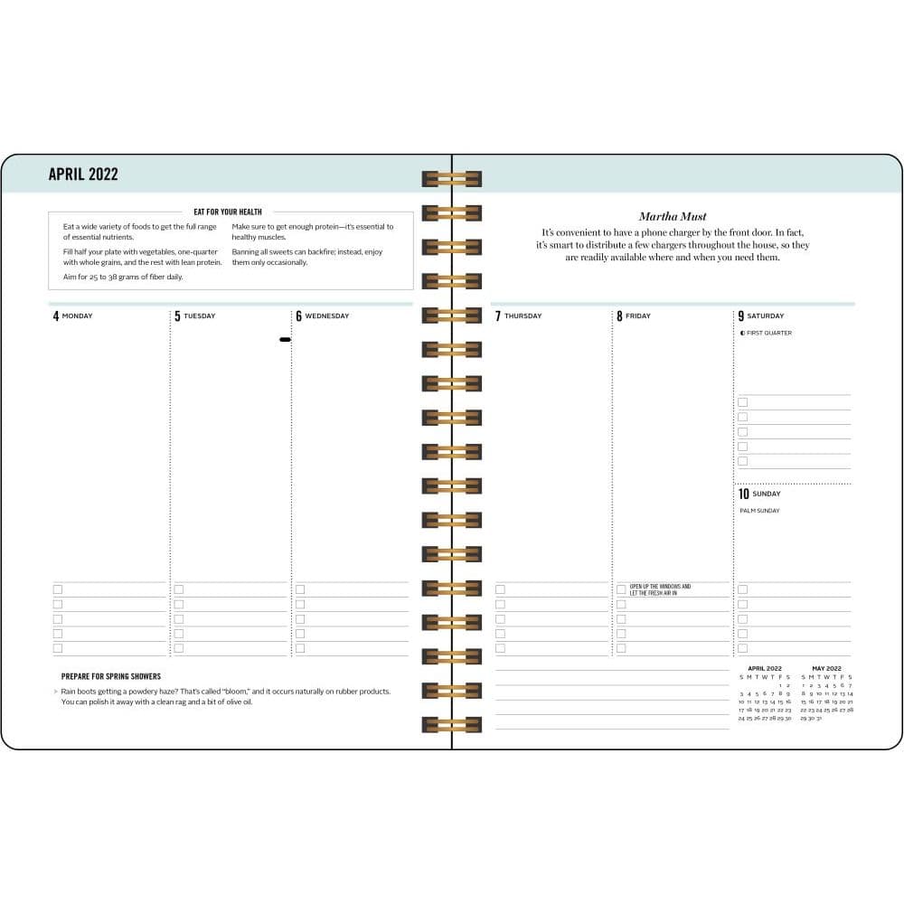 Martha Stewarts Organizing 2022 Monthly Weekly Planner Calendar - Calendars .Com