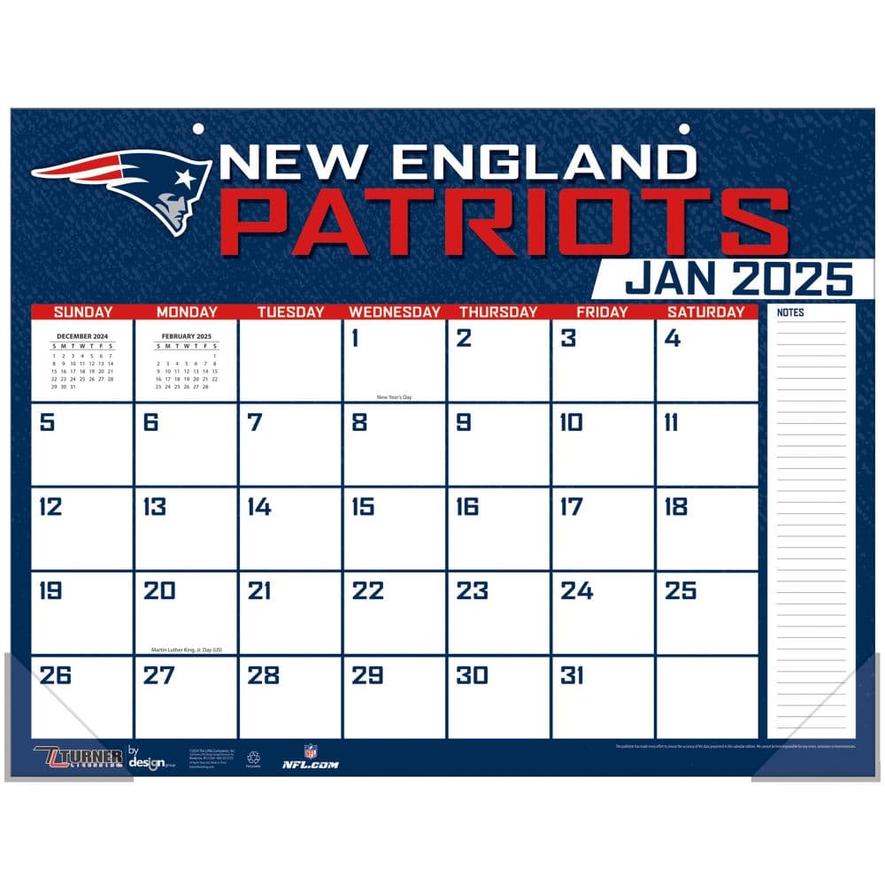 NFL New England Patriots 2025 Desk Pad First Alternate Image