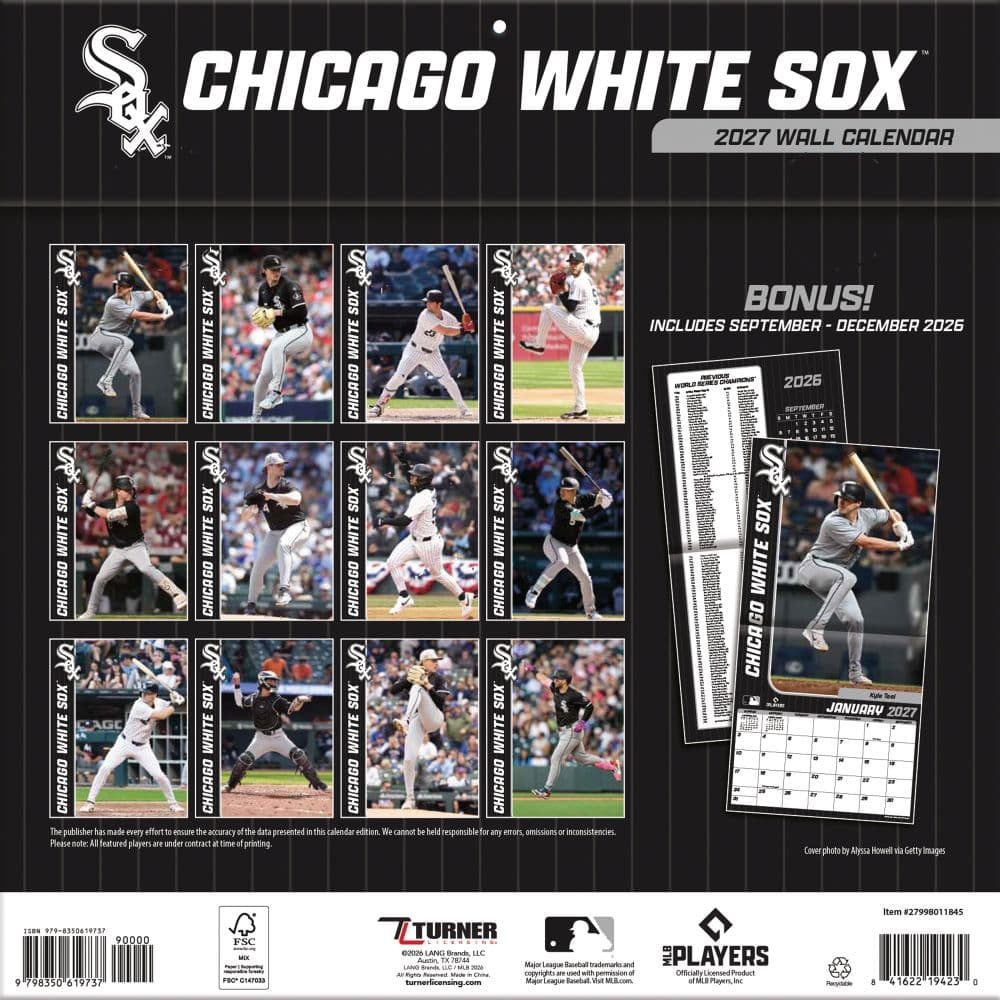 MLB Chicago White Sox 2027 Wall Calendar First Alternate Image