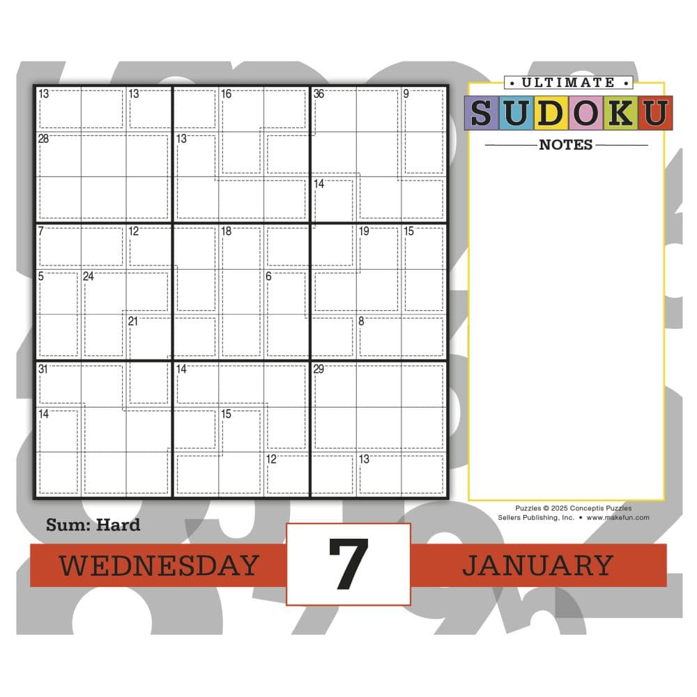 Sudoku Ultimate 2026 Desk Calendar Third Alternate Image