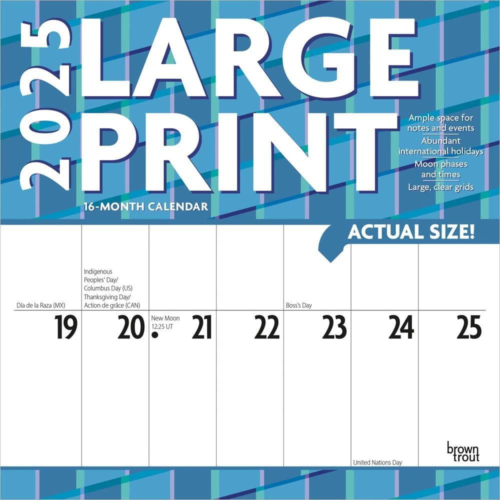 Large Print 2025 Wall Calendar Main Image