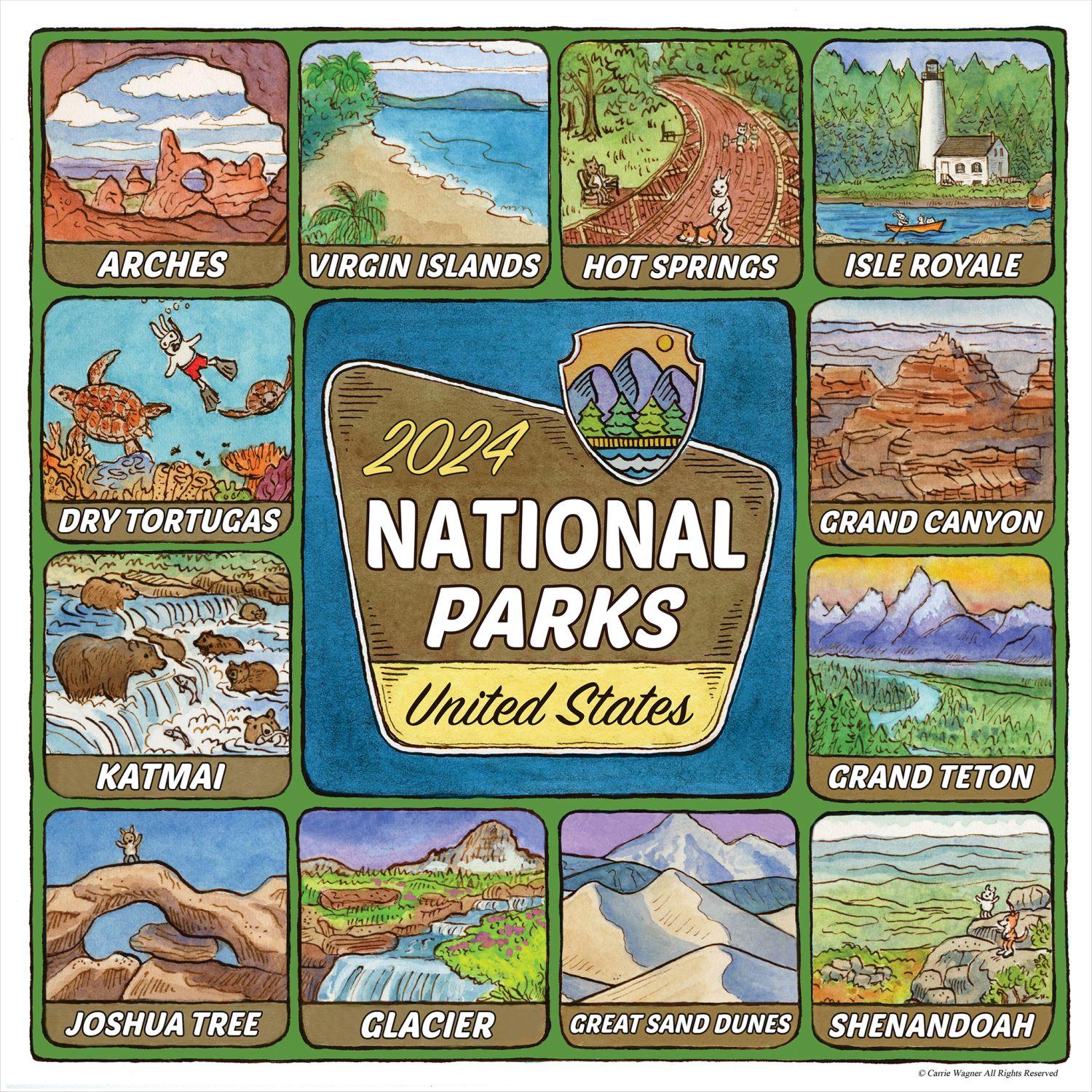 National Parks Art 2024 Wall Calendar