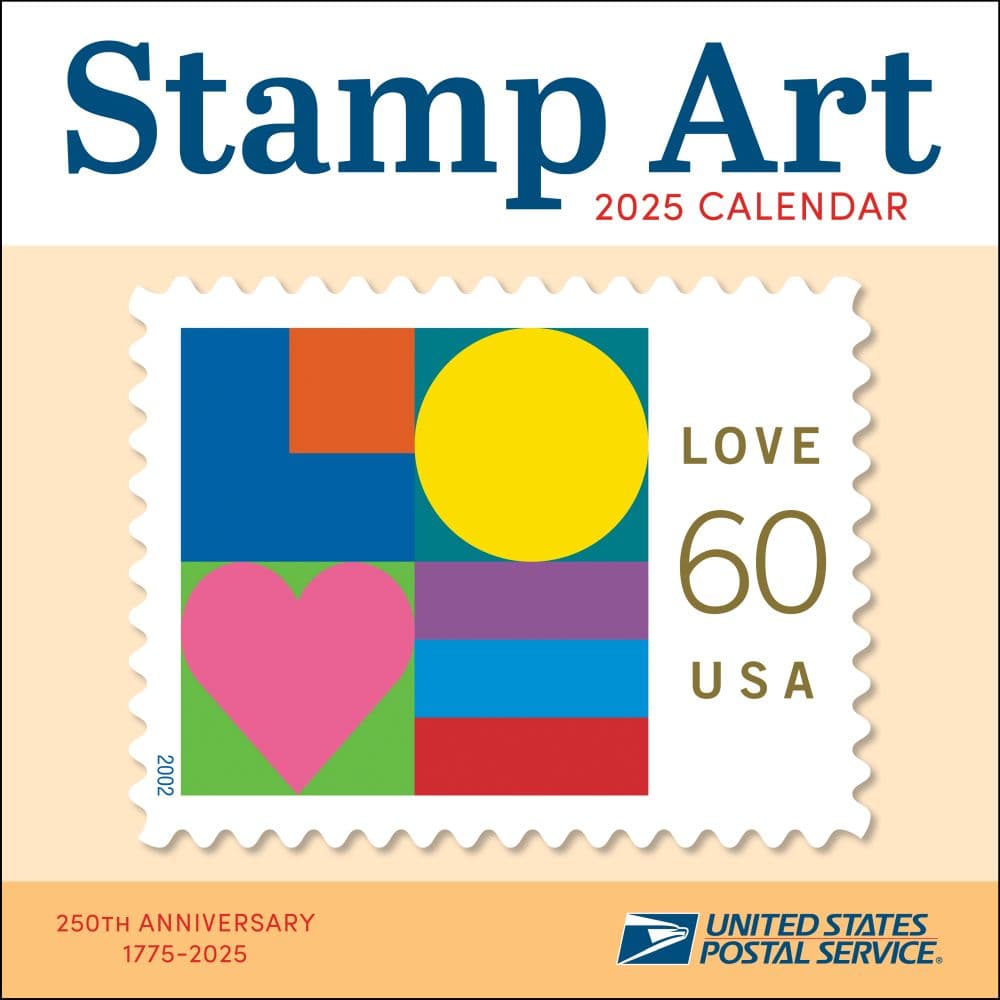 US Postal Service Stamp Art 2025 Wall Calendar Main Product Image width=&quot;1000&quot; height=&quot;1000&quot;