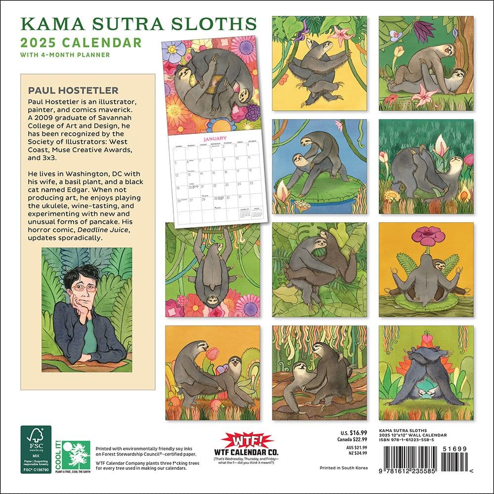 Kama Sutra Sloths 2025 Wall Calendar First Alternate Image width=&quot;1000&quot; height=&quot;1000&quot;