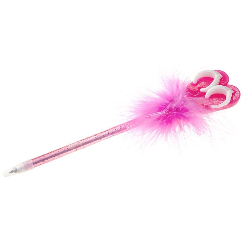 Mallo Pink Feather Pen Flip Flops