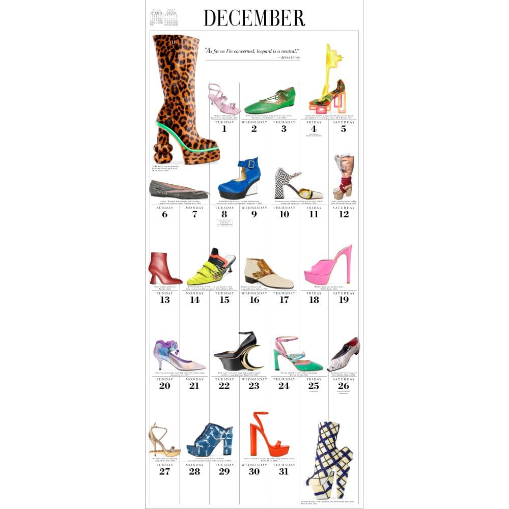 Shoes 365 2026 Wall Calendar Fourth Alternate Image