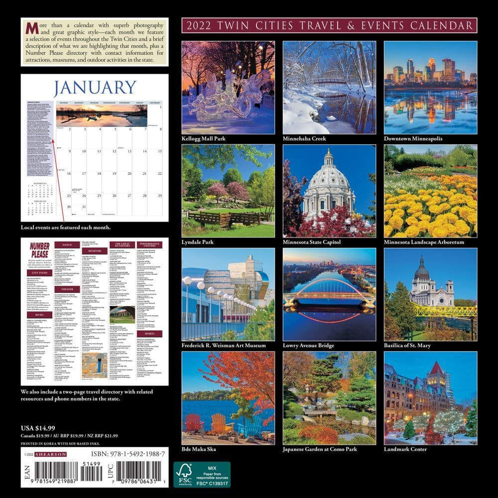 Twin Cities Events 2022 Wall Calendar - Calendars.com