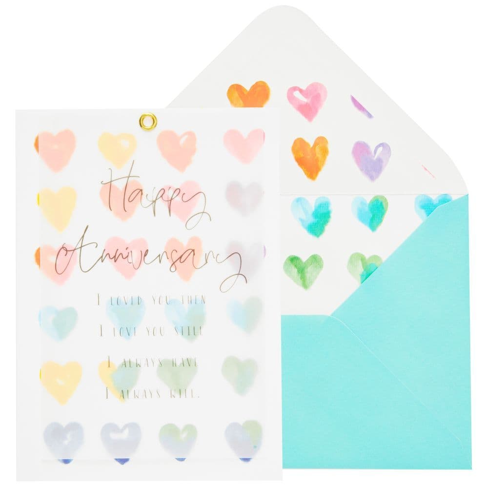 Vellum And Hearts Greeting Card