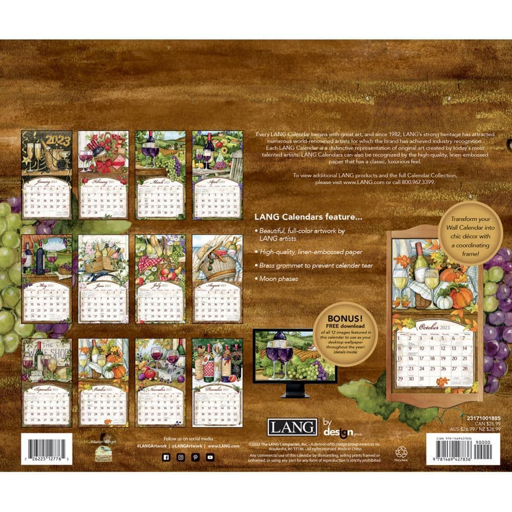 Wine Country 2023 Wall Calendar - Calendars.com