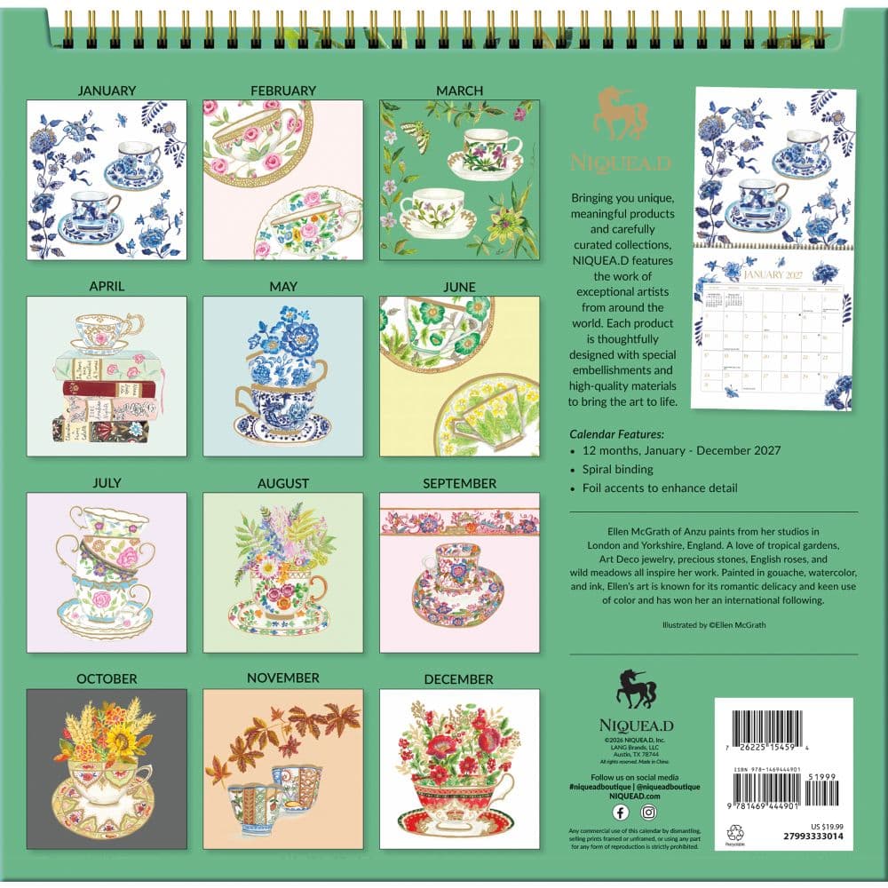 Teacups 2027 Spiral Wall Calendar First Alternate Image