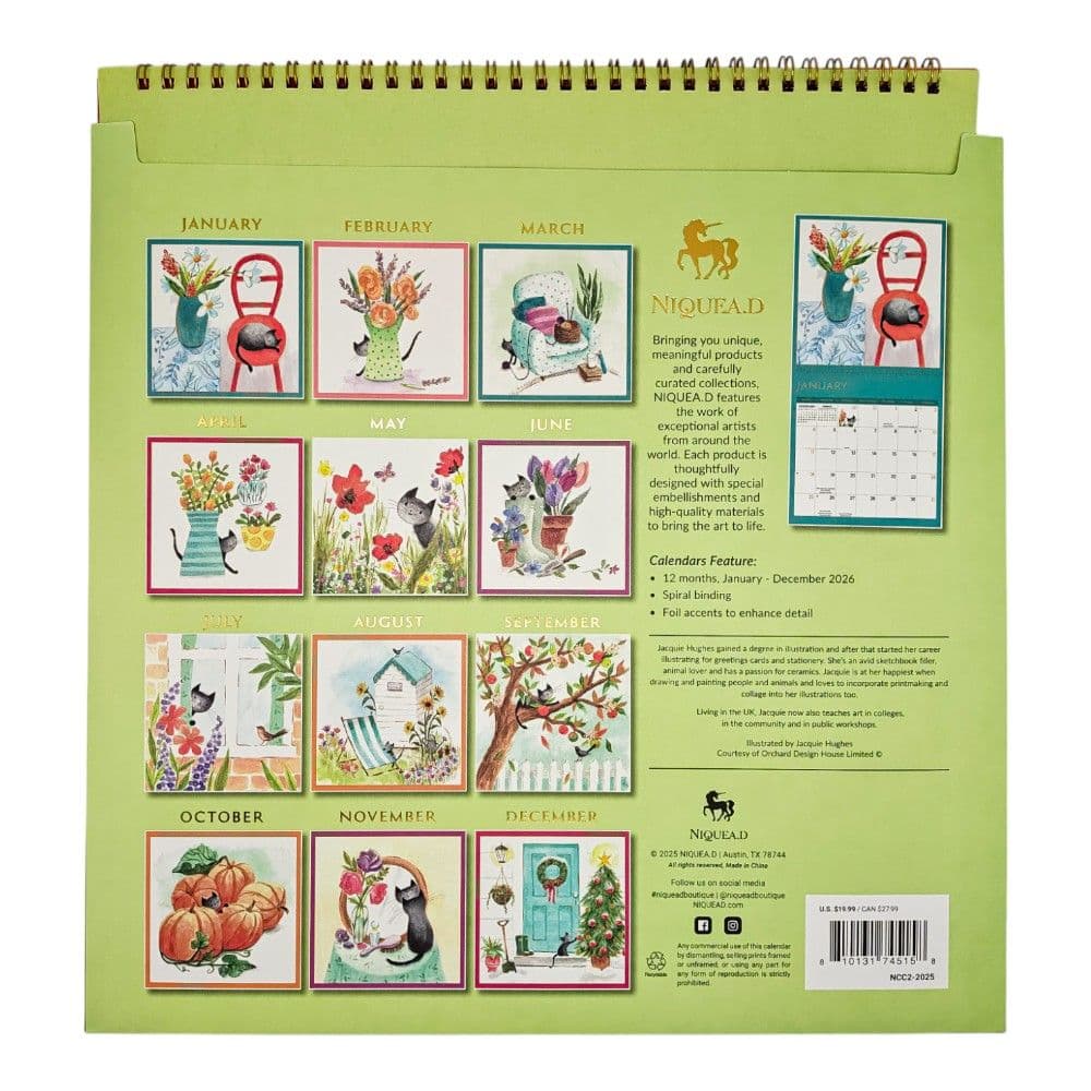 Cute Cats 2026 Spiral Wall Calendar First Alternate Image