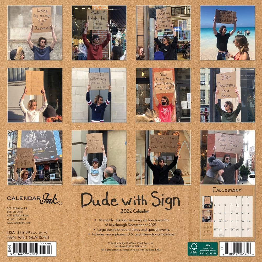 Dude With A Sign 2022 Wall Calendar - Calendars.com