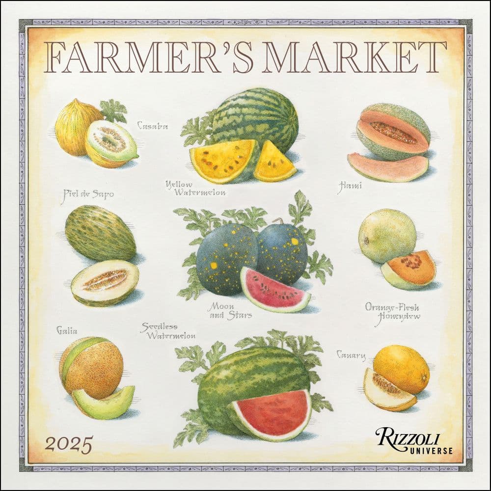Farmers Market 2025 Wall Calendar  Main Image