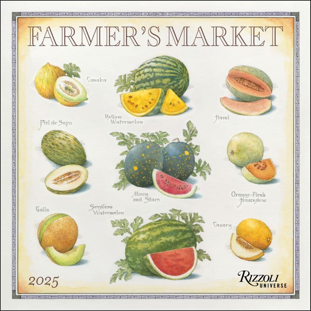 image Farmers Market 2025 Wall Calendar  Main Image