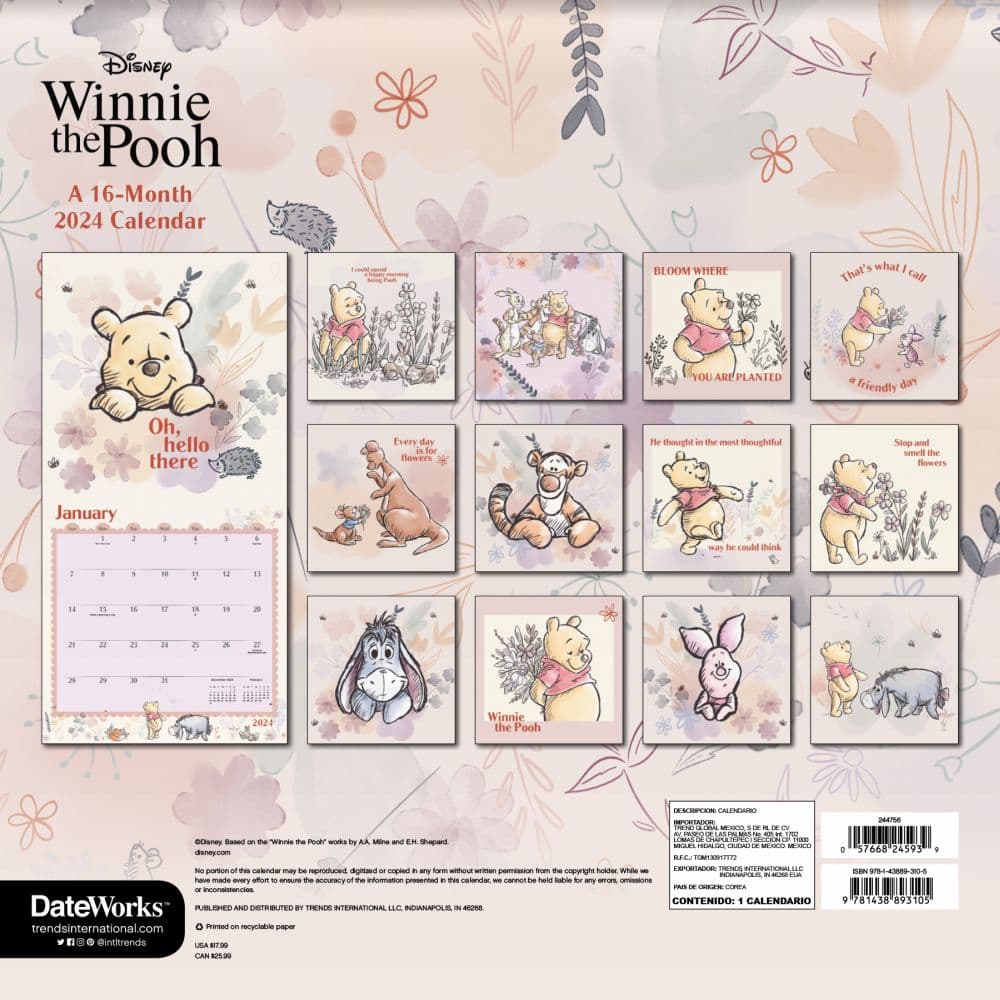 Winnie The Pooh 2025 Wall Calendar