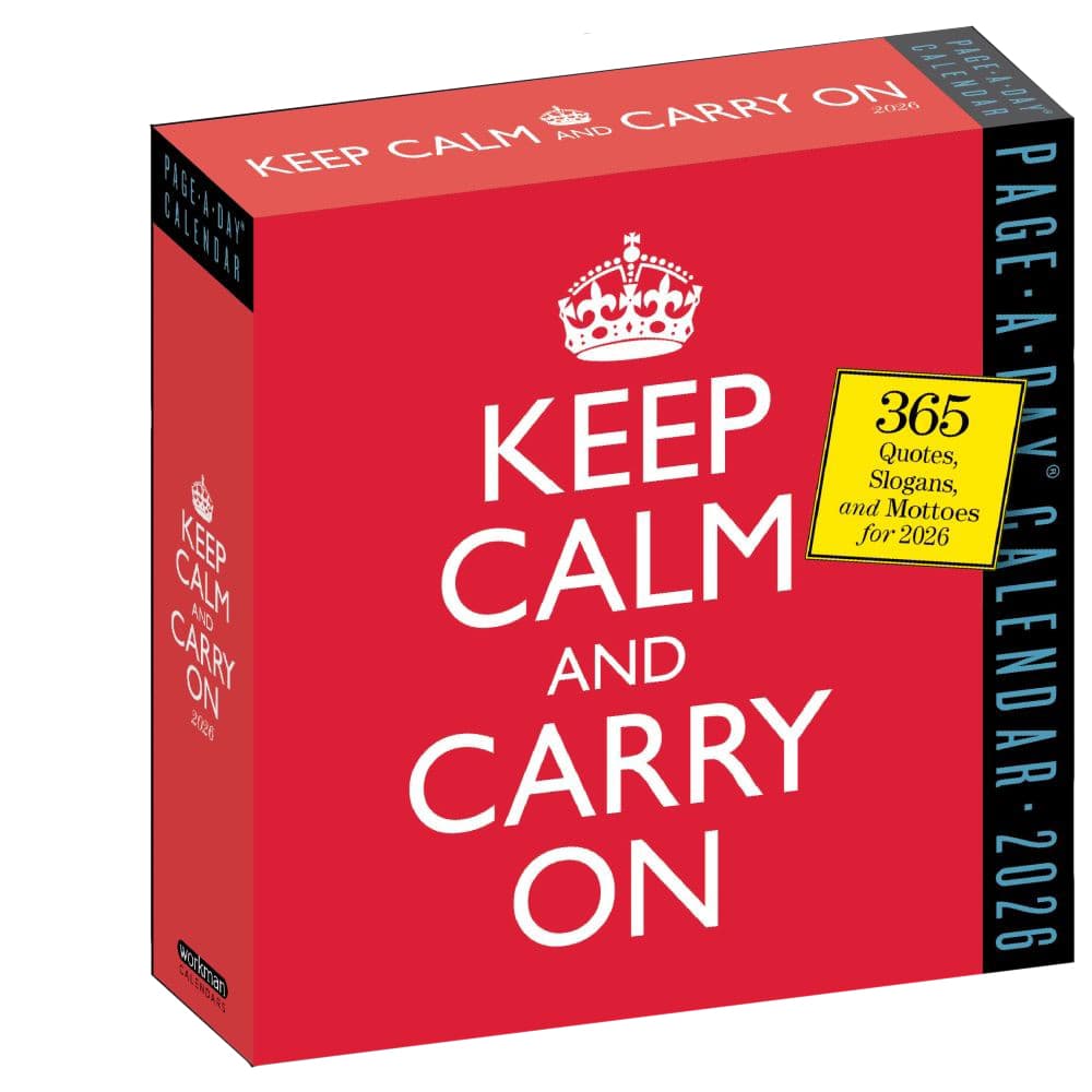Keep Calm and Carry On Quotes 2026 Desk Calendar Main Product Image