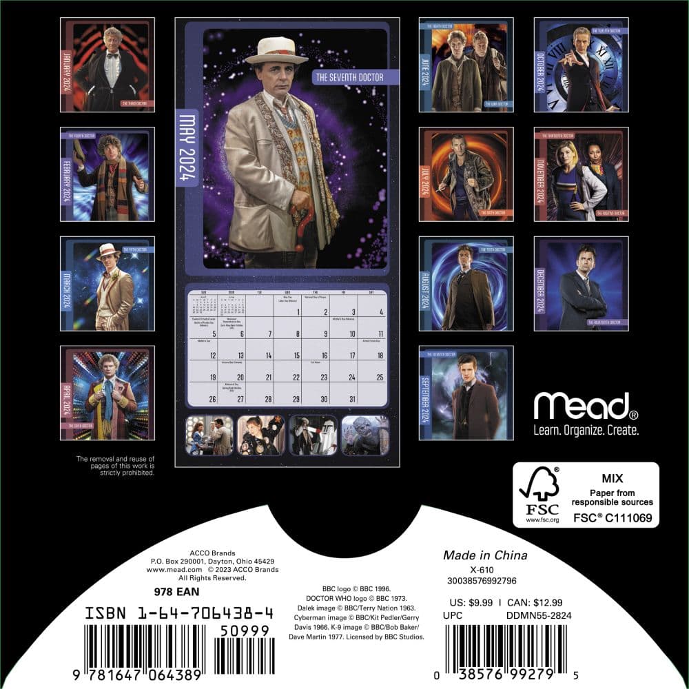 Doctor Who 2024 Mini Wall Calendar