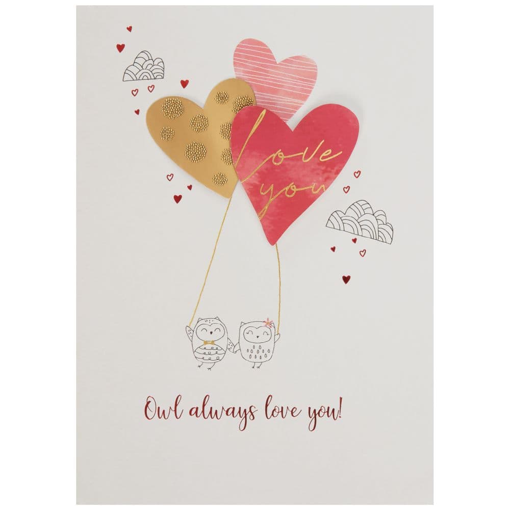 Two Owls with Balloons Valentine&#39;s Day Card First Alternate Image width=&quot;1000&quot; height=&quot;1000&quot;