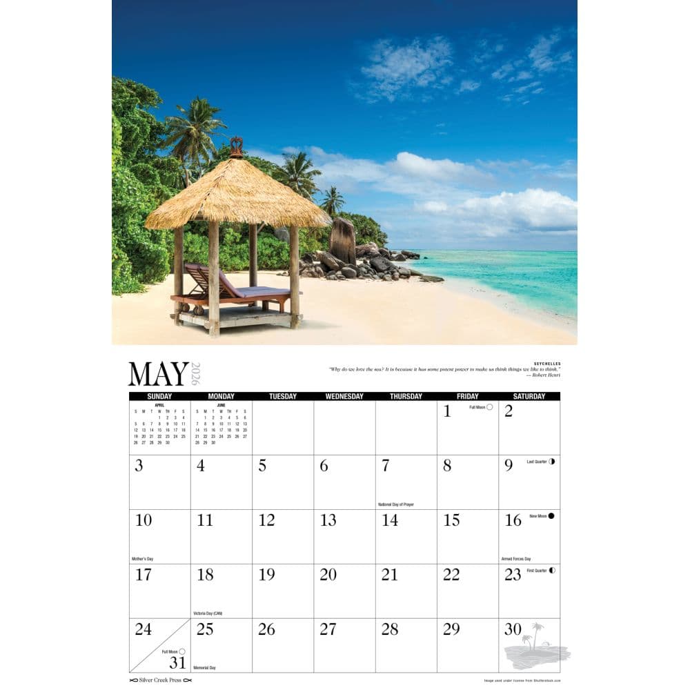 Sunsets and Beaches Wall 2026 Wall Calendar Second Alternate Image