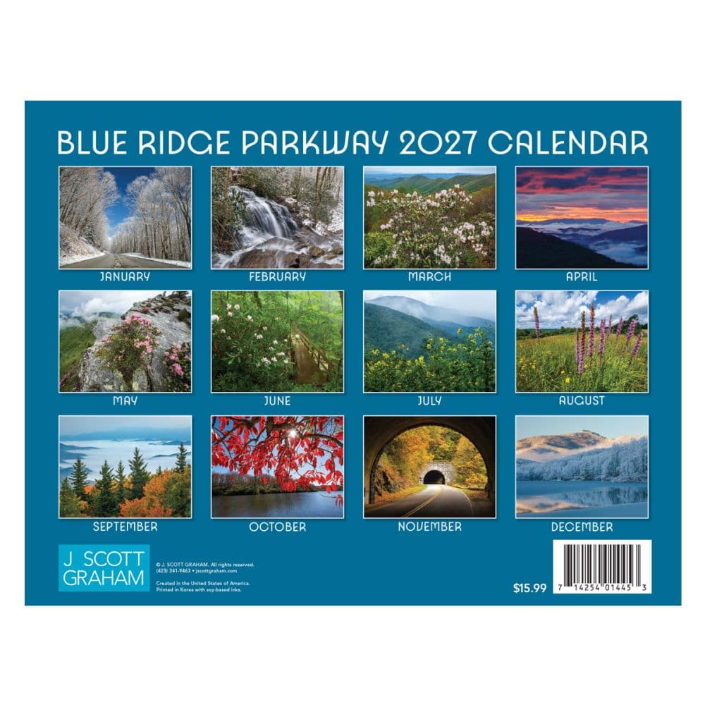 Blue Ridge Parkway 2027 Wall Calendar First Alternate Image