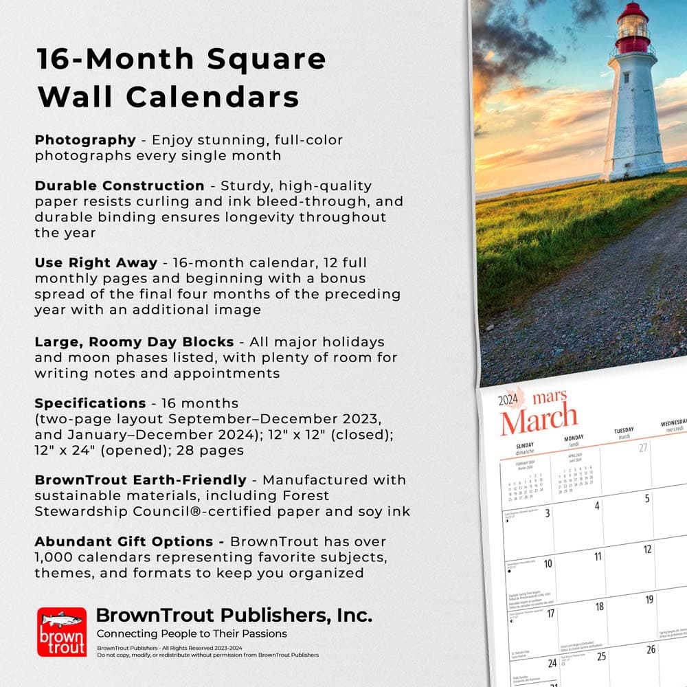 Nova Scotia 2024 Wall Calendar features