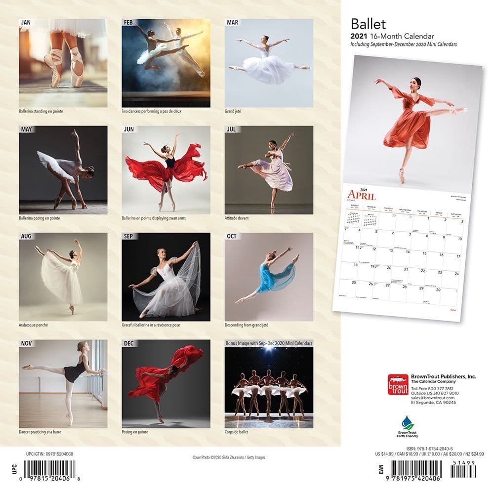 Ballet Wall Calendar