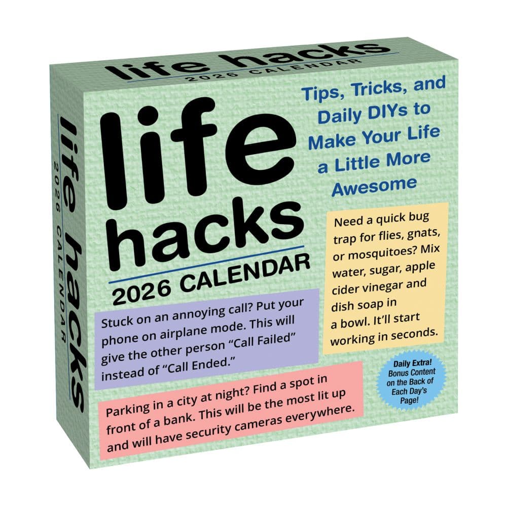 Life Hacks 2026 Desk Calendar Main Product Image