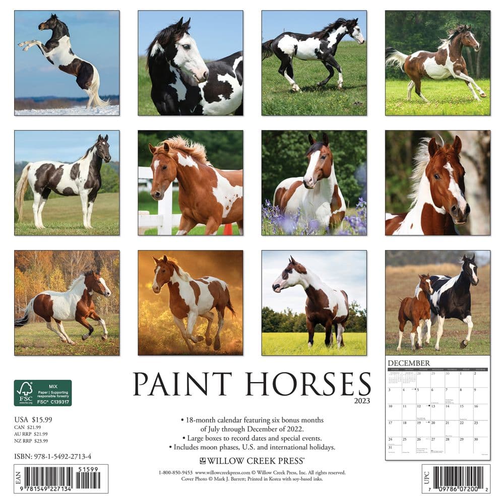 Horses Paint 2023 Wall Calendar - Calendars.com