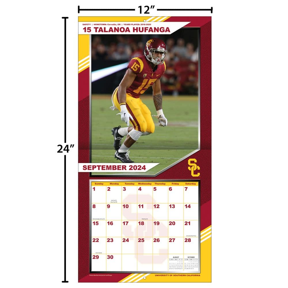 COL USC Trojans 2025 Wall Calendar Fourth Alternate Image