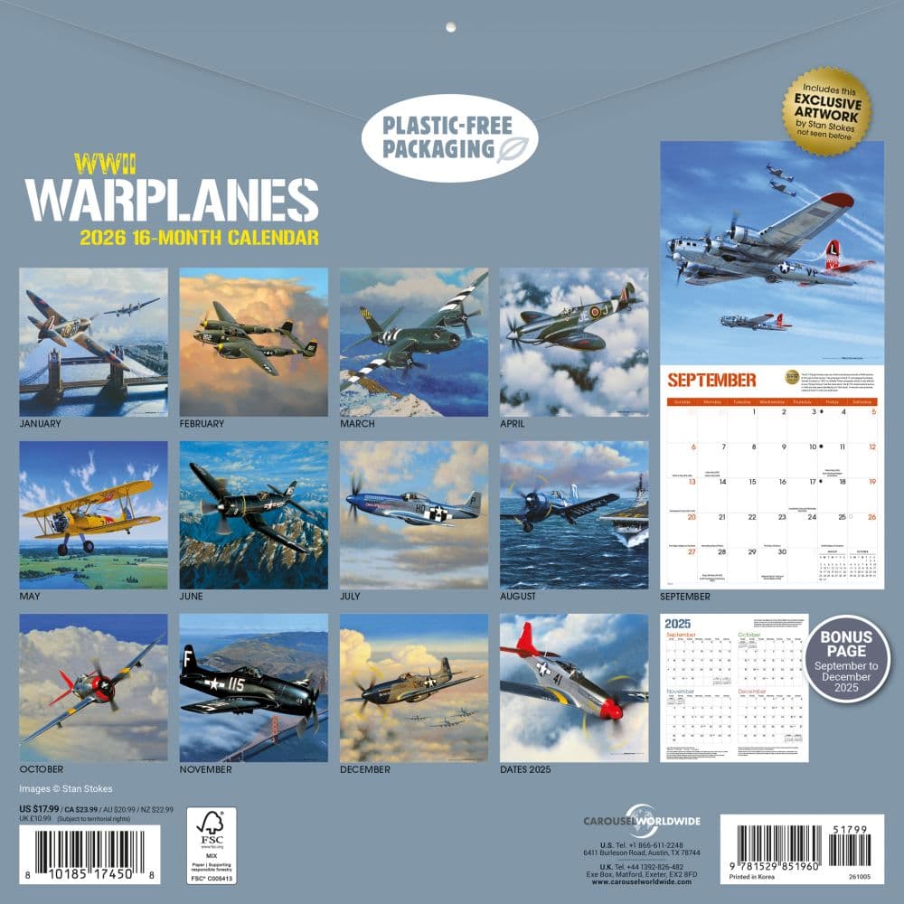 Warbirds of WWII 2026 Wall Calendar First Alternate Image