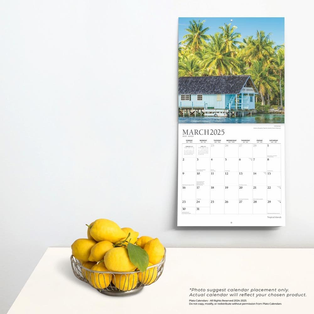 Tropical Islands Plato 2025 Wall Calendar Fourth Alternate Image