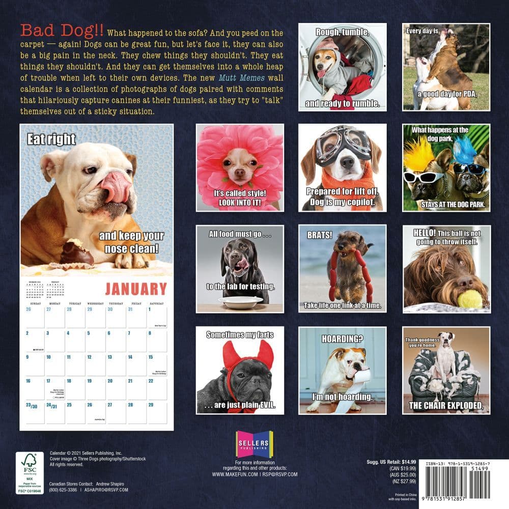 Mutt Memes 2022 Wall Calendar - Calendars.com