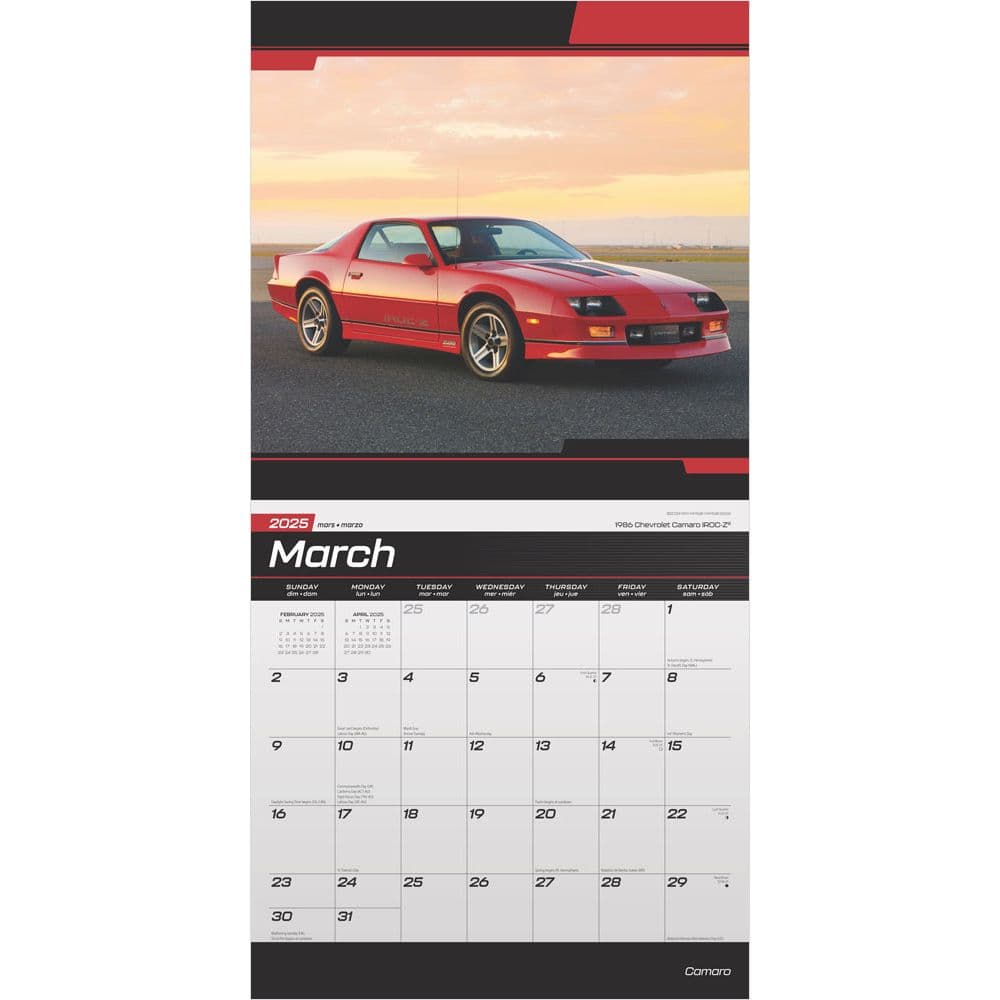 Camaro 2025 Wall Calendar First Alternate Image width=&quot;1000&quot; height=&quot;1000&quot;