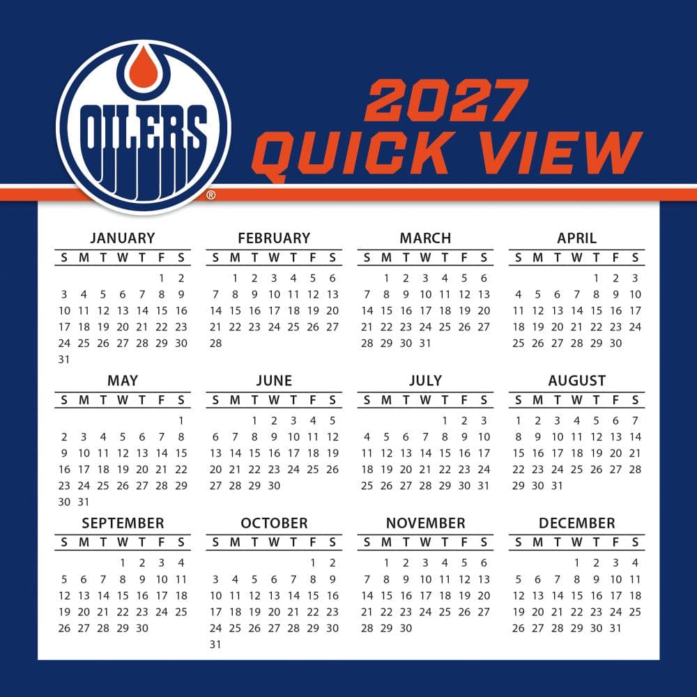 NHL Edmonton Oilers 2027 Desk Calendar Third Alternate Image