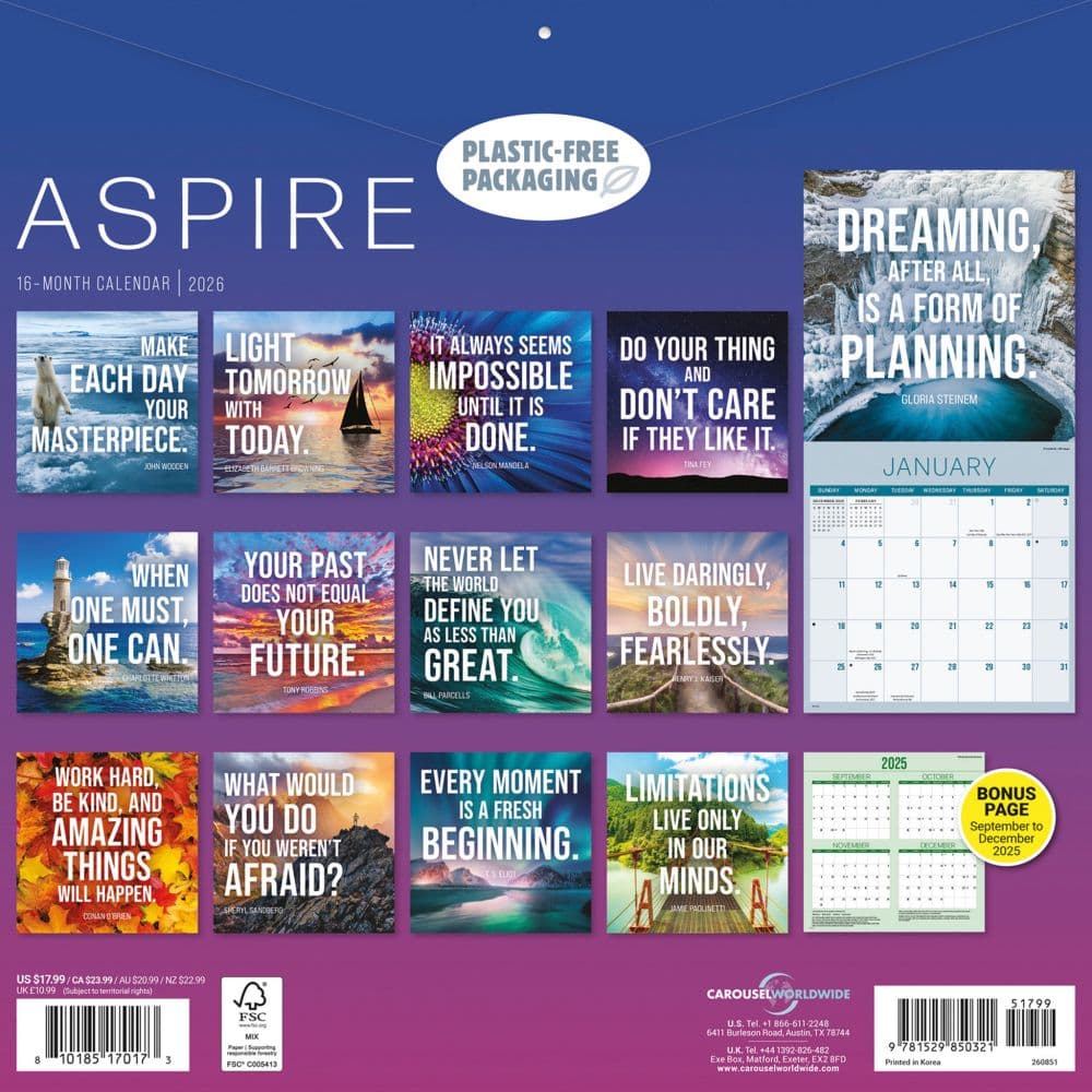 Aspire 2026 Wall Calendar First Alternate Image