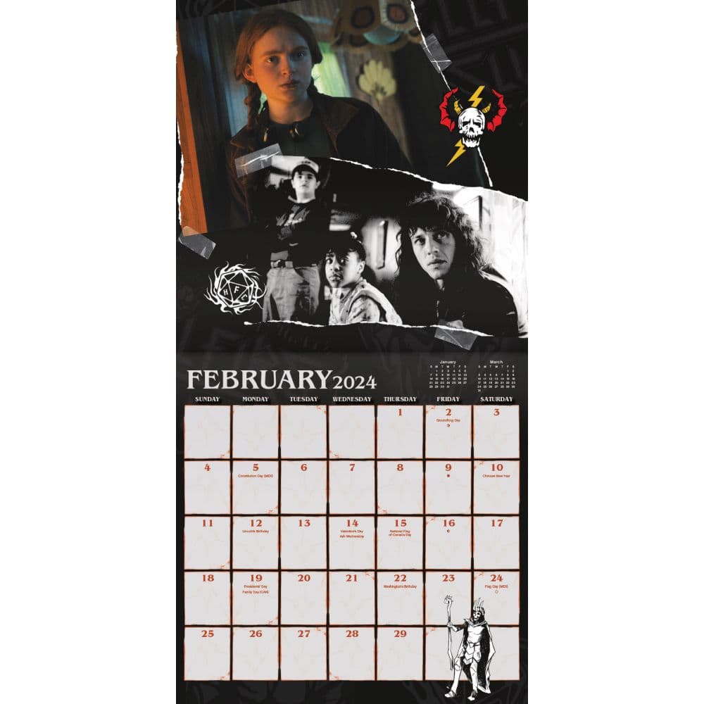 Stranger Things Exclusive with Print 2024 Wall Calendar Third Alternate Image width=&quot;1000&quot; height=&quot;1000&quot;