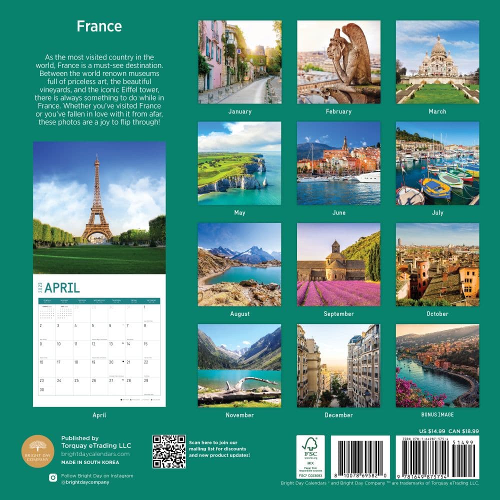 France-2023-Wall-Calendar - Calendars.com France-2023-Wall-Calendar - Calendars.com