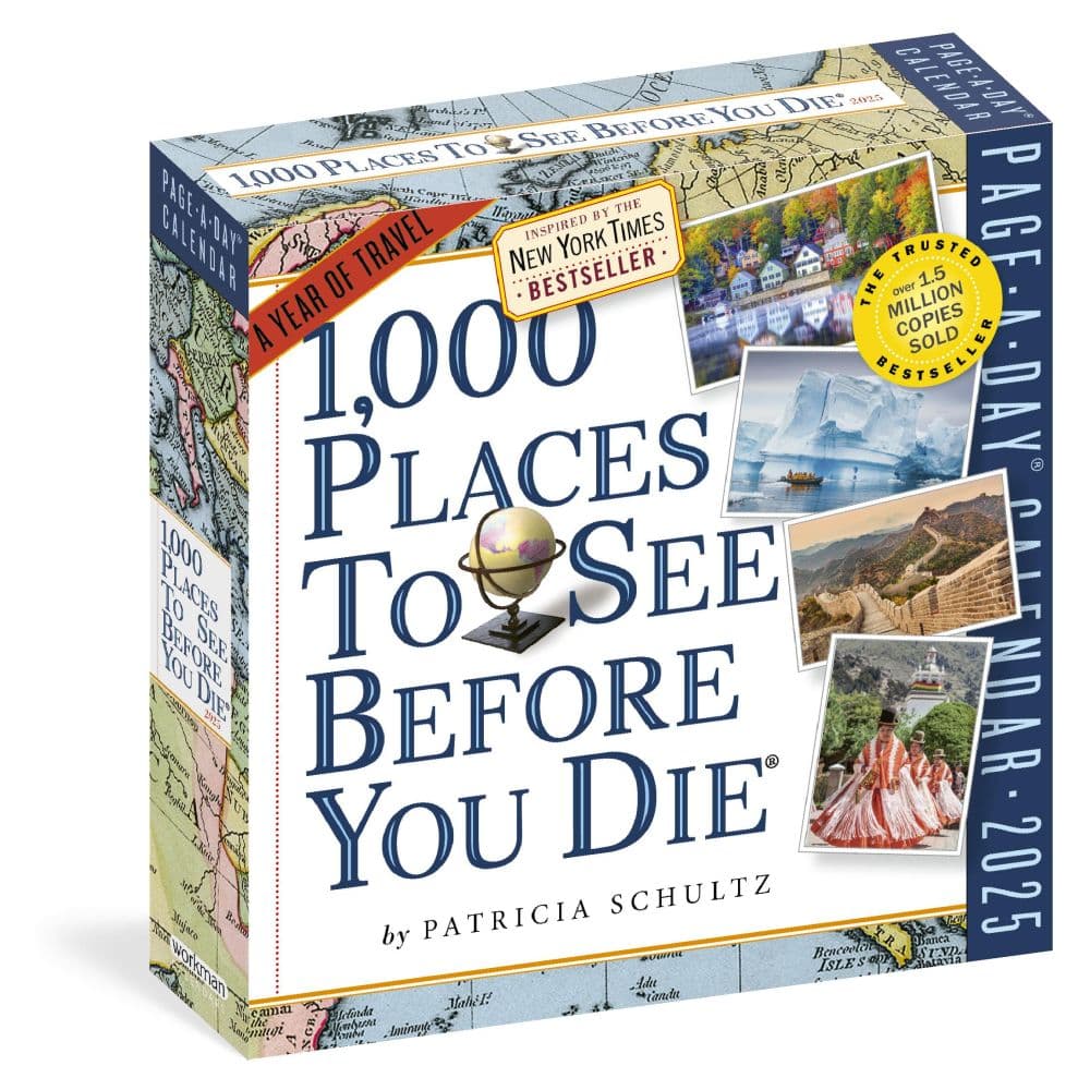 1000 Places To See 2025 Desk Calendar Main Image