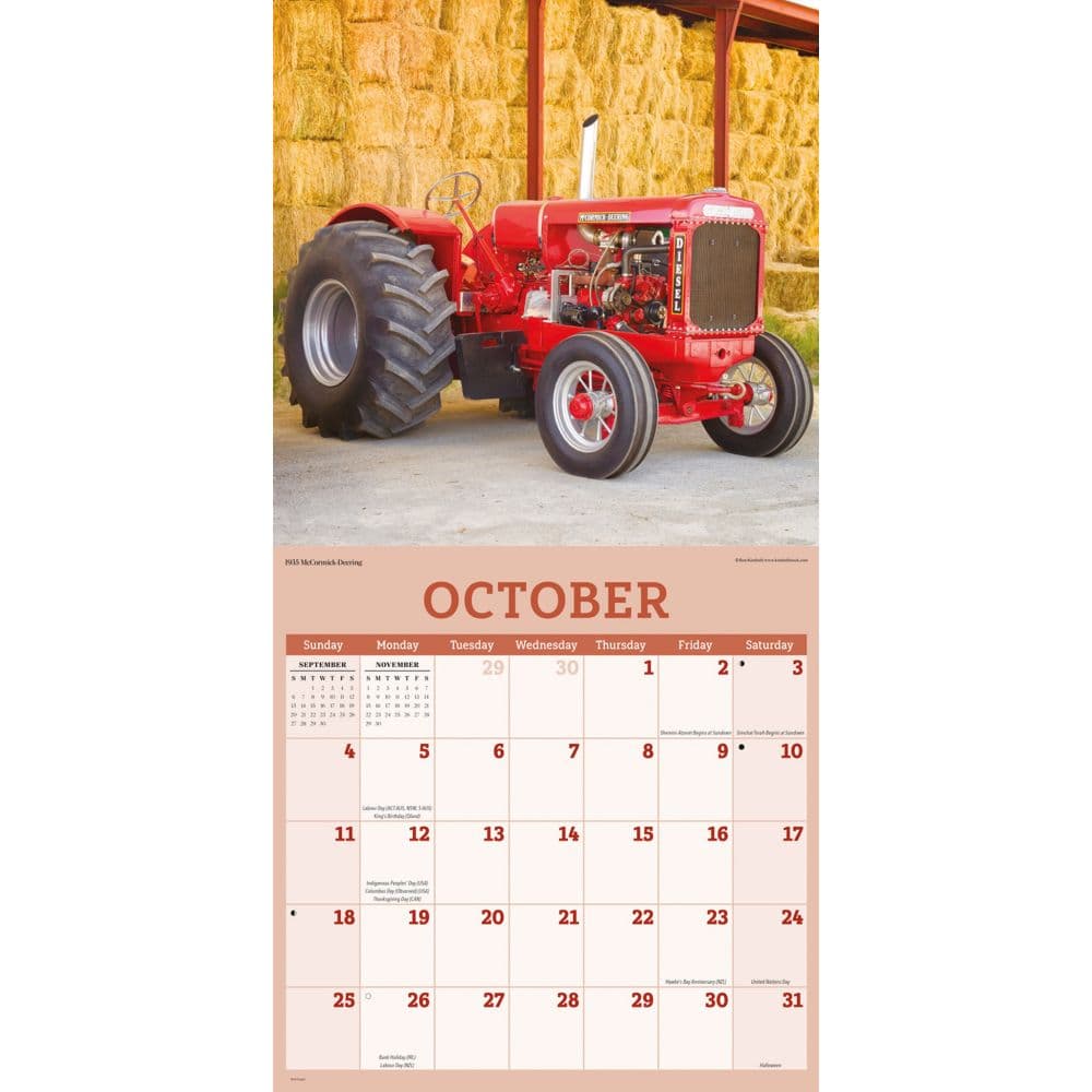 Tractors 2026 Wall Calendar Fourth Alternate Image